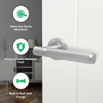 Aurora Satin Nickel Lever on Rose Door Handle Kit - 64mm Latch - tradefit - 2