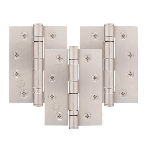Satin Nickel Fire Door Hinges – 4 Inch/102mm – Grade 11 Steel Ball Bearing – Pack of 3 Hinges - tradefit - Featured Image