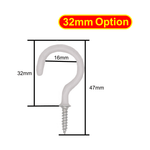 Cup Hook Round White Plastic Coated 32mm - tradefit - 2