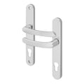 Polished Chrome UPVC Door Handles - 92mm PZ Centres - 210 mm Fixing Centres - 242 x 34mm