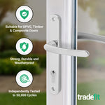 Polished Chrome UPVC Door Handles - 92mm PZ Centres - 210 mm Fixing Centres - 242 x 34mm - tradefit - 3