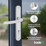 Polished Chrome UPVC Door Handles - 92mm PZ Centres - 210 mm Fixing Centres - 242 x 34mm - tradefit - 4