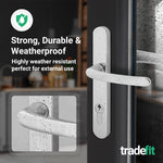 Polished Chrome UPVC Door Handles - 92mm PZ Centres - 210 mm Fixing Centres - 242 x 34mm - tradefit - 5