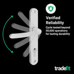 Polished Chrome UPVC Door Handles - 92mm PZ Centres - 210 mm Fixing Centres - 242 x 34mm - tradefit - 7