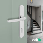 Polished Chrome UPVC Door Handles - 92mm PZ Centres - 210 mm Fixing Centres - 242 x 34mm - tradefit - 6