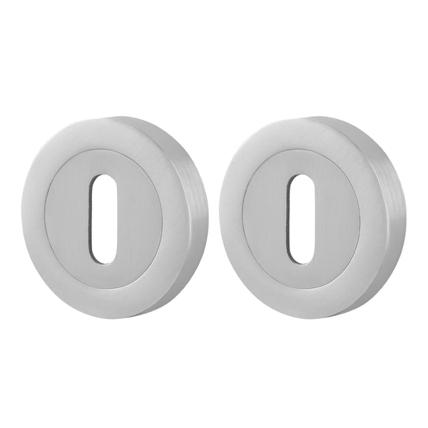 Olbia Satin Nickel Round Keyhole Escutcheons - 1 Pair 52mm - tradefit - Featured Image