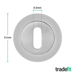 Olbia Satin Nickel Round Keyhole Escutcheons - 1 Pair 52mm - tradefit - 2