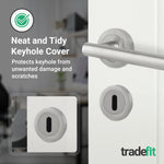 Olbia Satin Nickel Round Keyhole Escutcheons - 1 Pair 52mm - tradefit - 6