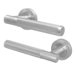 Aurora Satin Nickel Lever on Rose Door Handles - Heavy Duty - FD30/60 Rated - 1