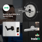 Aurora Satin Nickel Lever on Rose Door Handle Kit - Sashlock - tradefit - 3