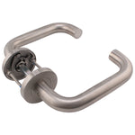 Return to Door Lever Fire Door Handles - Severe Duty - 304 Satin Stainless Steel - BS EN 1906 : 2010 Grade 4 - tradefit - 1