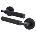 Mode-Grip Fire Door Handle on Rose - Black - FD30/60