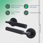 Mode - Grip Black Lever on Rose Fire Door Handle Pack - Bathroom - FD30/60 - tradefit - 2