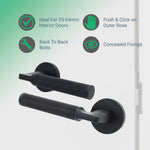 Mode - Grip Black Lever on Rose Door Handle Pack - Euro Lock & Thumbturn Cylinder - tradefit - 2
