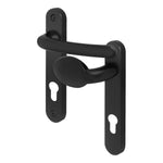 Black UPVC Lever Pad Door Handles - 92mm PZ Centres - 122mm Fixing Centres - 212 x 34mm - tradefit - 1