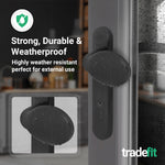 Black UPVC Lever Pad Door Handles - 92mm PZ Centres - 122mm Fixing Centres - 212 x 34mm - tradefit - 5