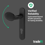 Black UPVC Lever Pad Door Handles - 92mm PZ Centres - 122mm Fixing Centres - 212 x 34mm - tradefit - 7