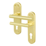 Olbia Satin Brass Lever on Backplate Door Handles - Euro - tradefit - 1