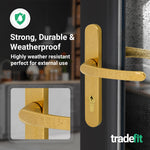 Polished Brass UPVC Door Handles - 92mm PZ Centres - 210 mm Fixing Centres - 242 x 34mm - tradefit - 5