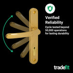 Polished Brass UPVC Door Handles - 92mm PZ Centres - 210 mm Fixing Centres - 242 x 34mm - tradefit - 7