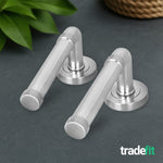 Santana Satin Nickel Lever on Rose Door Handle Kit - Sashlock - tradefit - 7