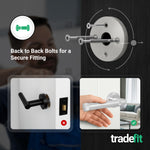 Santana Satin Nickel Lever on Rose Door Handle Kit - Medium Duty FD30/60 - 76mm Latch - tradefit - 3