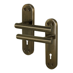 Olbia Antique Brass Lever on Backplate Door Handles - Keyhole - tradefit