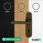 Olbia Antique Brass Lever on Backplate Door Handle Pack – 64mm Sashlock - tradefit - 7