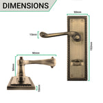 Georgian Rope Edge Scroll Antique Brass Door Handles - Bathroom - tradefit - 3