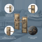 Georgian Rope Edge Scroll Antique Brass Door Handles - Bathroom - tradefit - 4