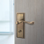 Georgian Rope Edge Scroll Antique Brass Door Handles - Bathroom - tradefit - 5