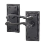 Georgian Rope Edge Scroll Black Door Handles - Latch - tradefit - 1