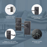 Georgian Rope Edge Scroll Black Door Handles - Latch - tradefit - 4
