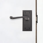 Georgian Rope Edge Scroll Black Door Handles - Latch - tradefit - 6