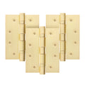 Satin Brass Fire Door Hinges – 4 Inch/102mm – Grade 11 Steel Ball Bearing – Pack of 3 Hinges