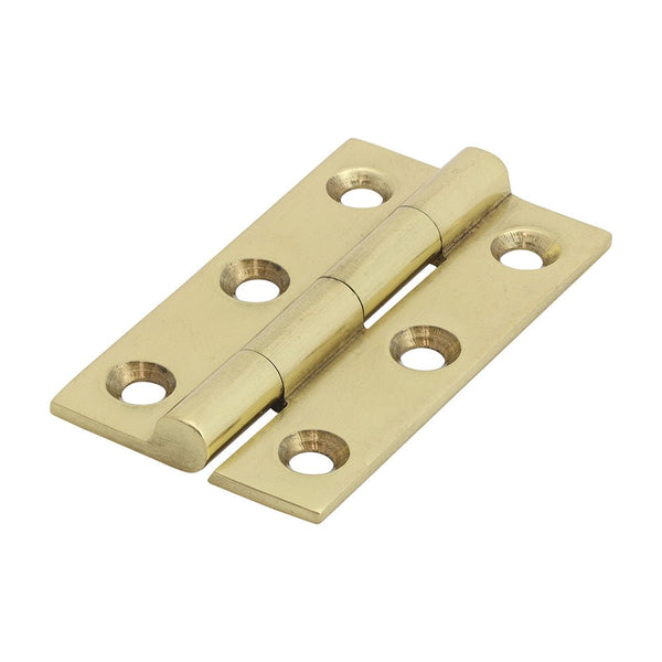 Solid Brass Solid Drawn Hinge - 50 x 28mm - Polished Brass - tradefit - Featured Image