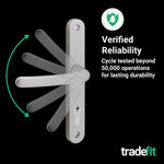 Silver UPVC Door Handles - 92mm PZ Centres - 210 mm Fixing Centres - 242 x 34mm - tradefit - 7