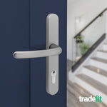 Silver UPVC Door Handles - 92mm PZ Centres - 210 mm Fixing Centres - 242 x 34mm - tradefit - 6