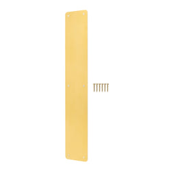 Plain Finger Plate - 425 x 75 x 1.2mm - Radius Corners - PVD Polished Brass - tradefit