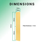 Plain Finger Plate - 425 x 75 x 1.2mm - Radius Corners - PVD Polished Brass - tradefit - 4