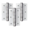 Polished Chrome Fire Door Hinges - 3 Inch/76mm - Grade 7 Steel Ball Bearing - Pack of 3 Hinges