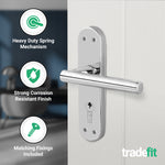 Olbia Polished Chrome Lever on Backplate Door Handle Kit - 80mm Euro Sashlock and Double Cylinder - Master Keyed - tradefit - 4
