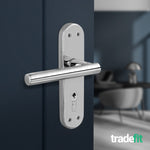 Olbia Polished Chrome Lever on Backplate Door Handle Kit - 80mm Euro Sashlock and Cylinder & Turn - Master Keyed - tradefit - 6