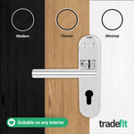 Olbia Polished Chrome Lever on Backplate Door Handle Kit - 80mm Euro Sashlock and Double Cylinder - Keyed Alike - tradefit - 7