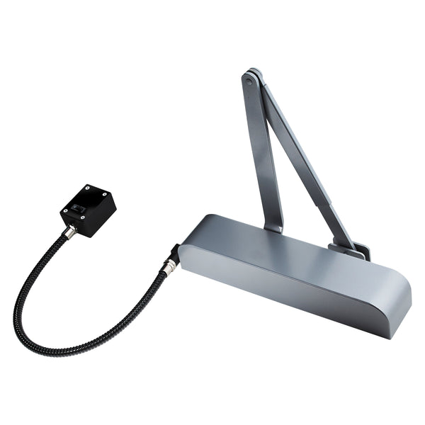 Electromagnetic Hold Open/Free Swing Door Closer - Power Size 4 - Silver Designer Cover - tradefit - Featured Image