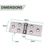 Steel Backflap Cabinet Hinges - 38mm - Self Colour - Pair - EXCLUDING Screws - tradefit - 5