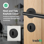 Olbia Standard Keyhole Escutcheon - Matt Black - Pair - tradefit - 6