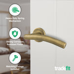Arched Antique Brass Lever on Rose Door Handle Pack - 64mm Latch - tradefit - 4