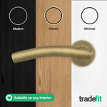 Arched Antique Brass Lever on Rose Door Handle Pack - 76mm Latch - tradefit - 8