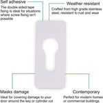 Repair Escutcheon Key Hole Cover Plate Euro Profile Self Adhesive Fix - White - 28mm - tradefit - 3
